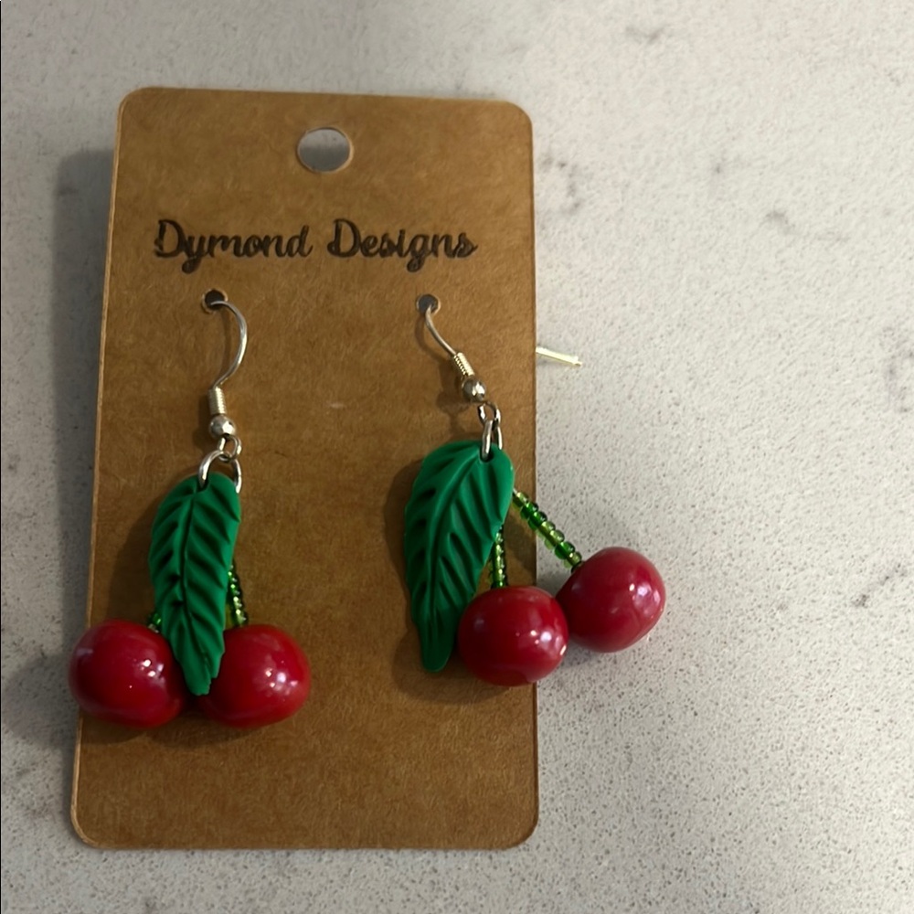 Cherry Earrings - Red and Green NEW